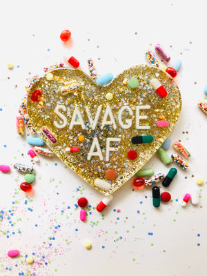 SAVAGE AF High-Gloss Resin Pill Coaster