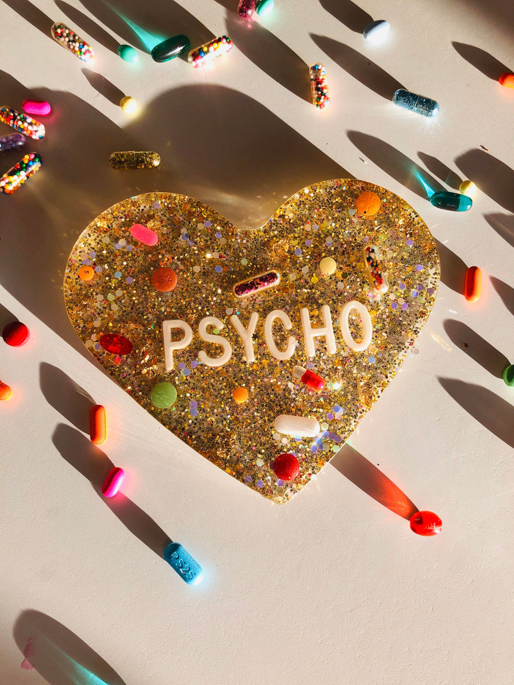 PSYCHO High-Gloss Resin Pill Coaster