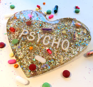 PSYCHO High-Gloss Resin Pill Coaster